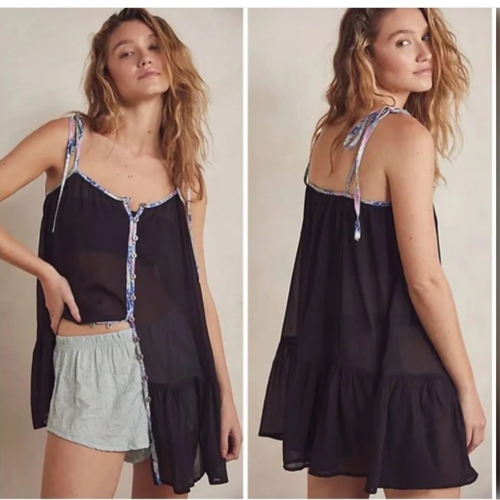 Free People Intimately Bali Sweet Nothing Sheer Babydoll Mini Coverup Size XS